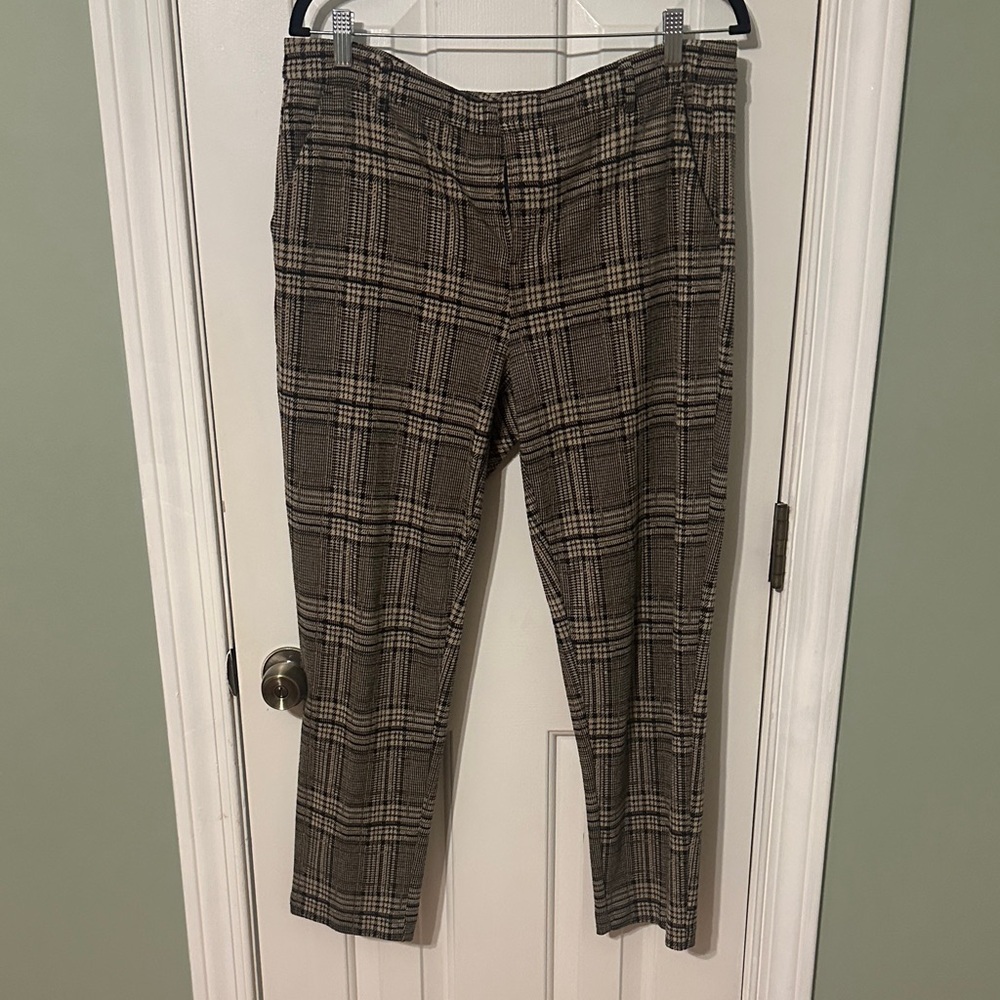 Liverpool Womens Brown Plaid Dress Pants